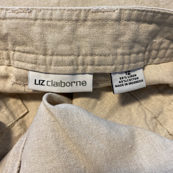 Liz Claiborne crop flax 55% linen 45% cotton - Picture 3 of 4
